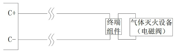 JBF5016浙江气体灭火控制器喷洒启动输出接线示意图